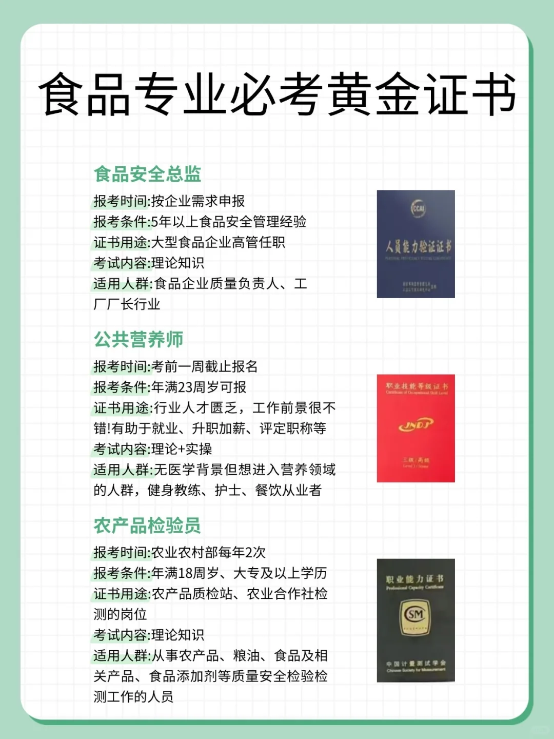 食品专业证书怎么考