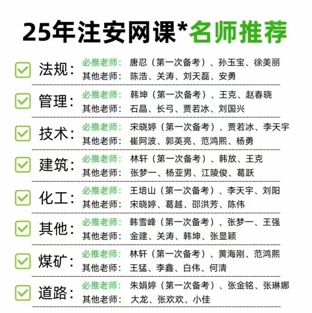 安全名师推荐