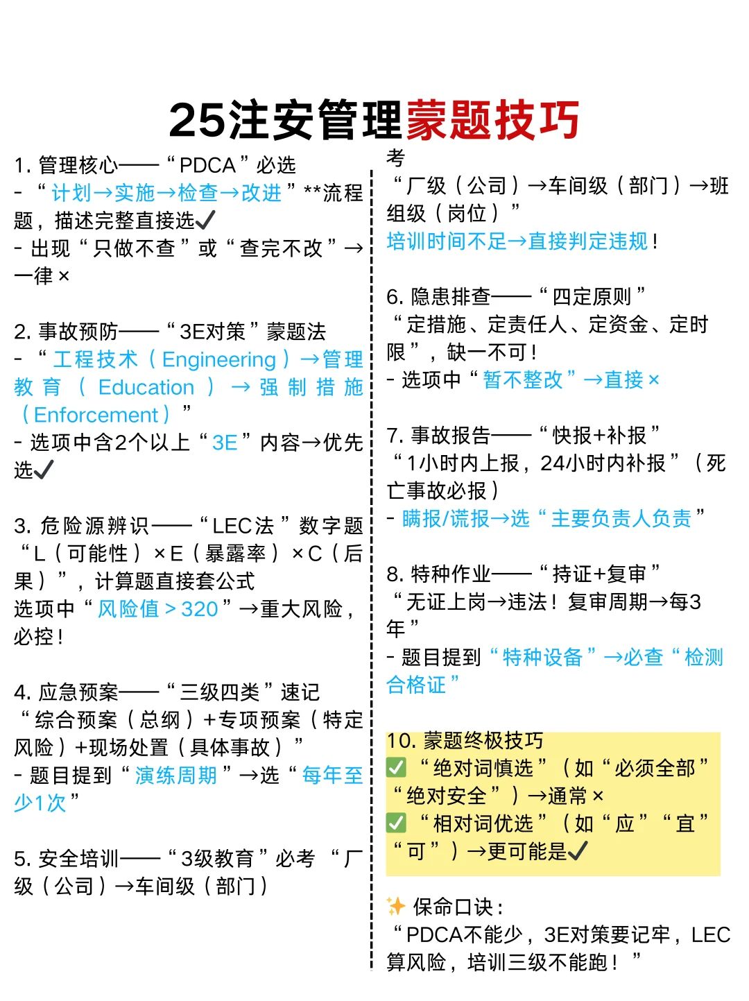 25注安超全蒙题技巧，看完至少涨30分！