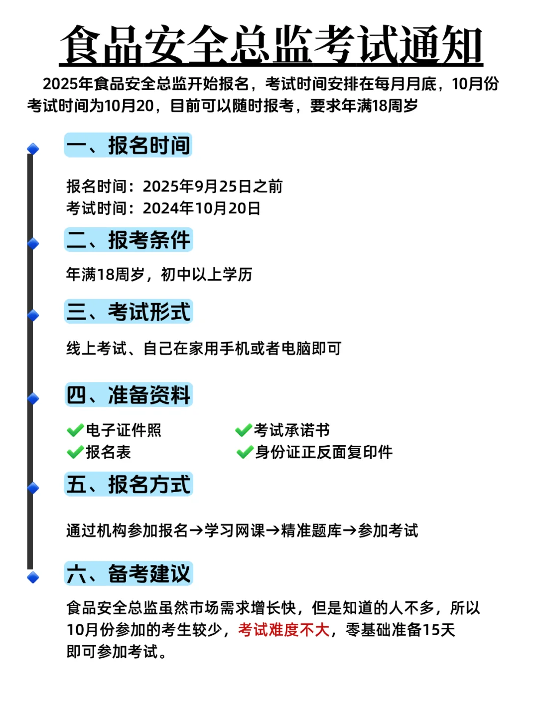 强烈建议考个食品安全总监证书‼️就业吃香