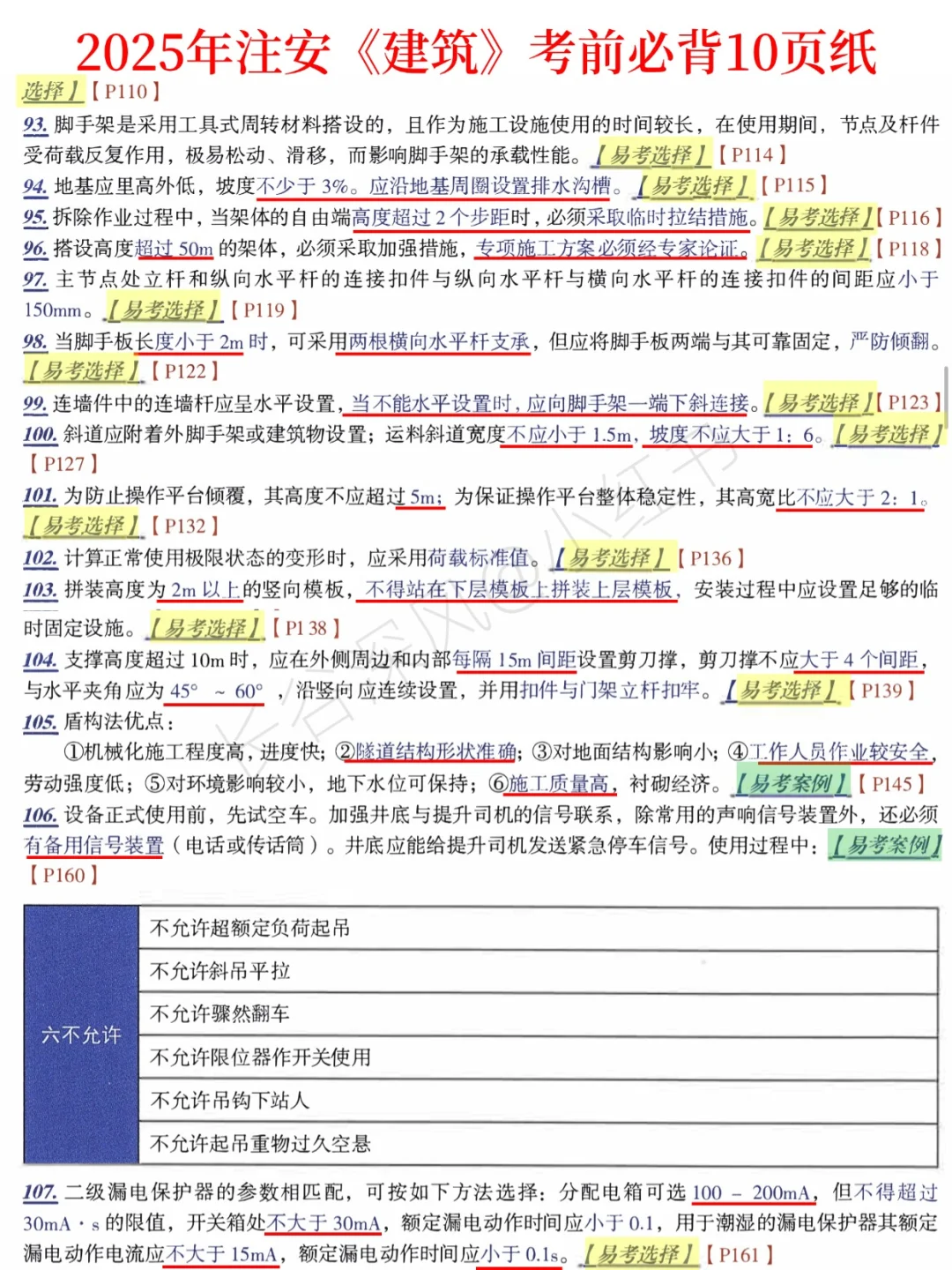 注安建筑考前10页纸