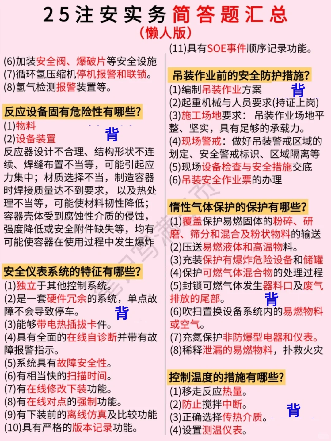 如果你注安简答脑袋空空，就疯狂背这些吧！