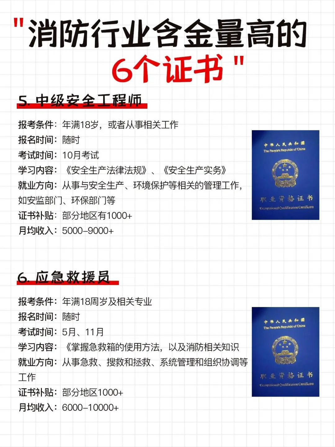 含金量高的证书💯消防行业值得考的6个证书！