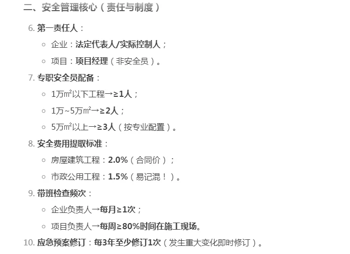 安全员A类考试易错知识点总结！