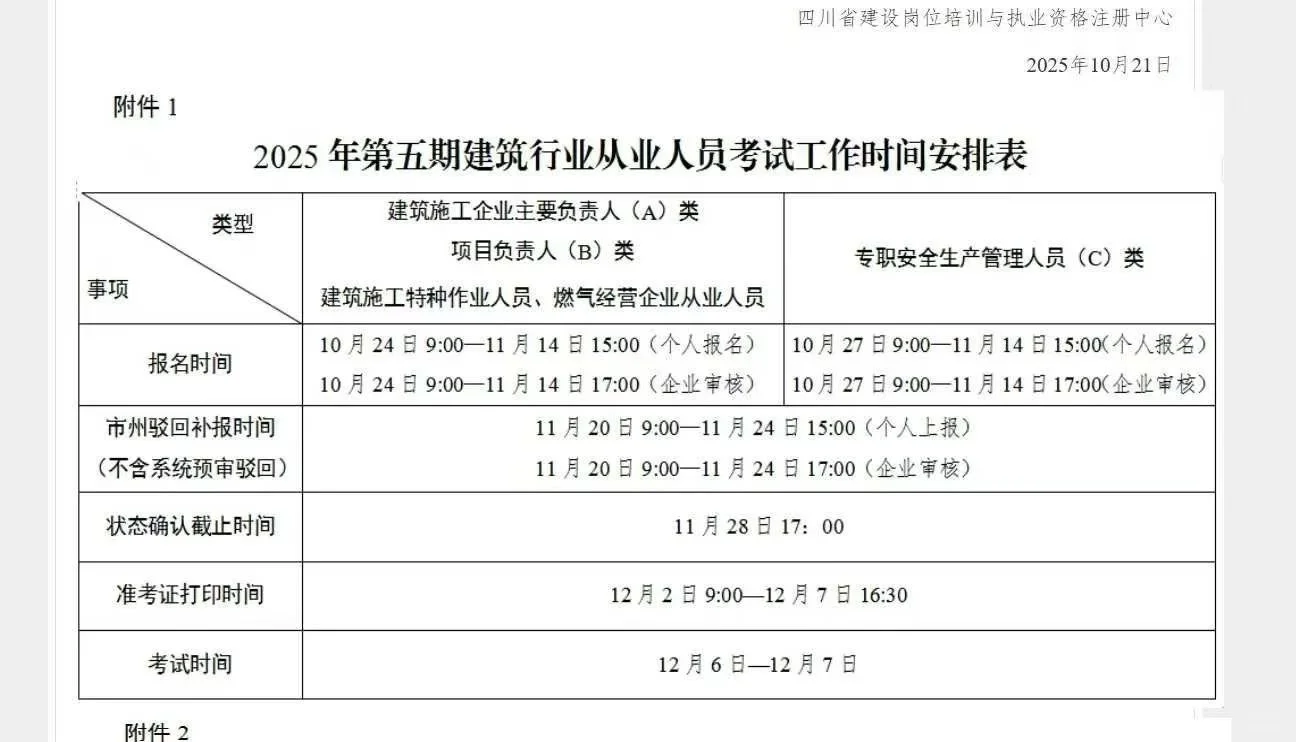 第五期安全员考试报名开始