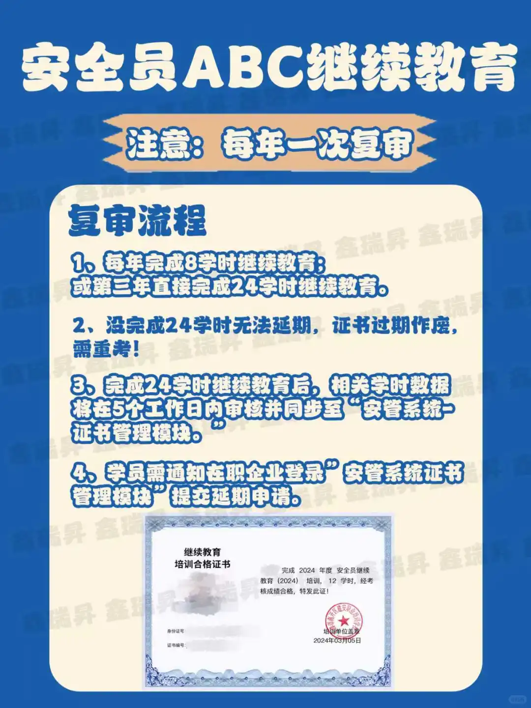 安全员复审人员注意了