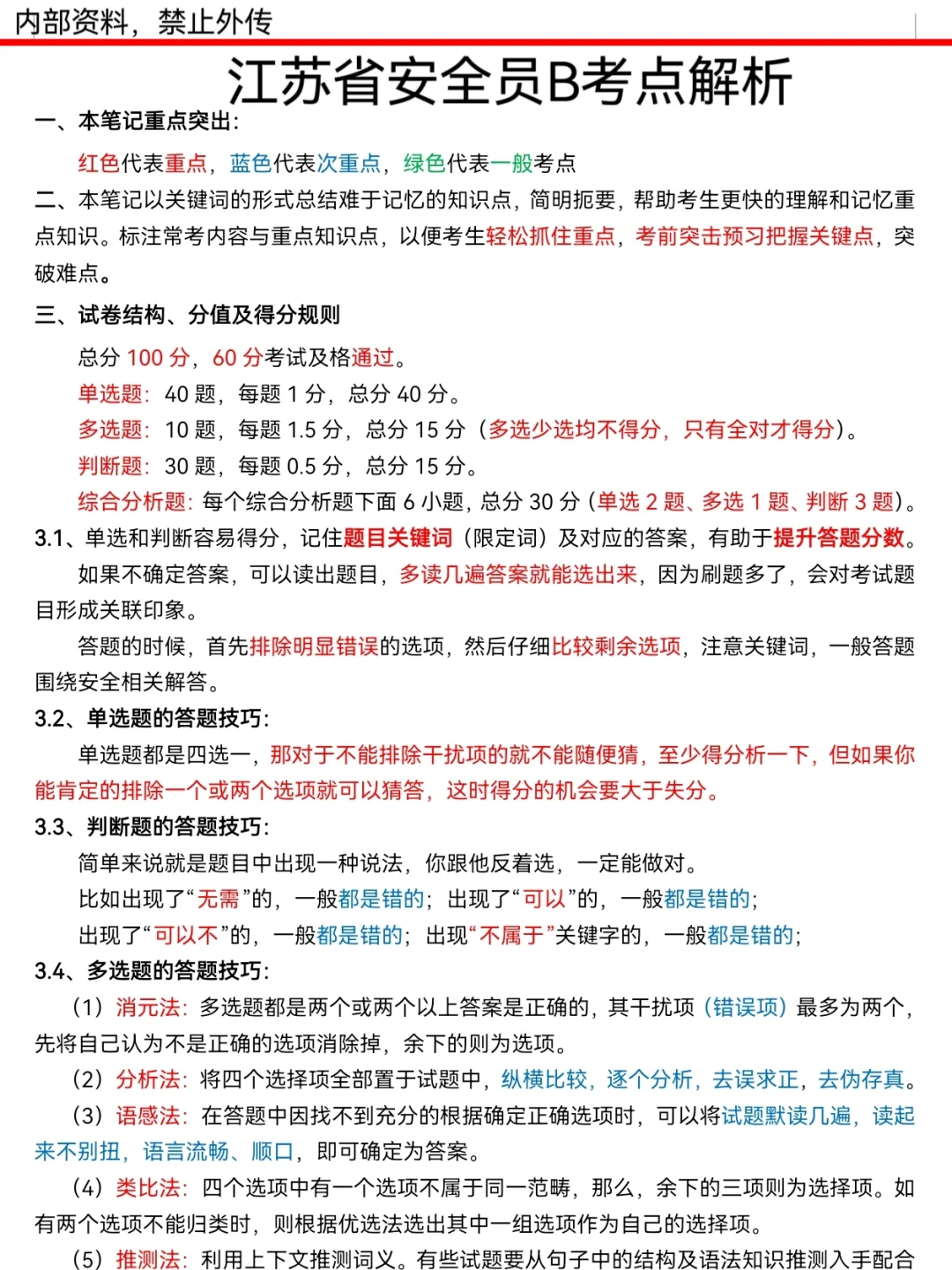 1天过江苏安全员B，信我的，直接背！