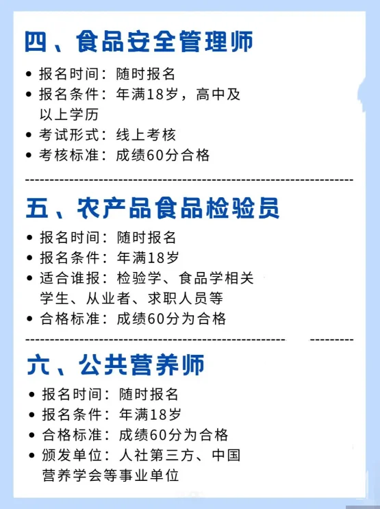 食品专业考证指南！这几个值得考！上岗必备
