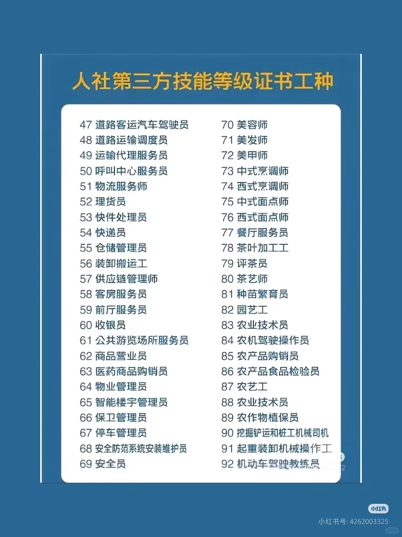 突然觉得人社职业技能证书也不难拿