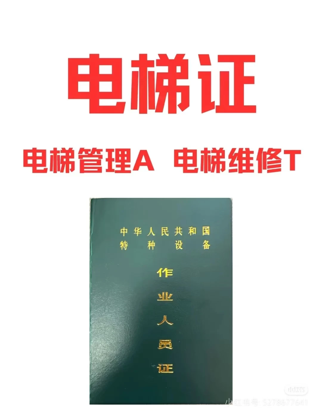 物业公司必备证书,电梯管理员