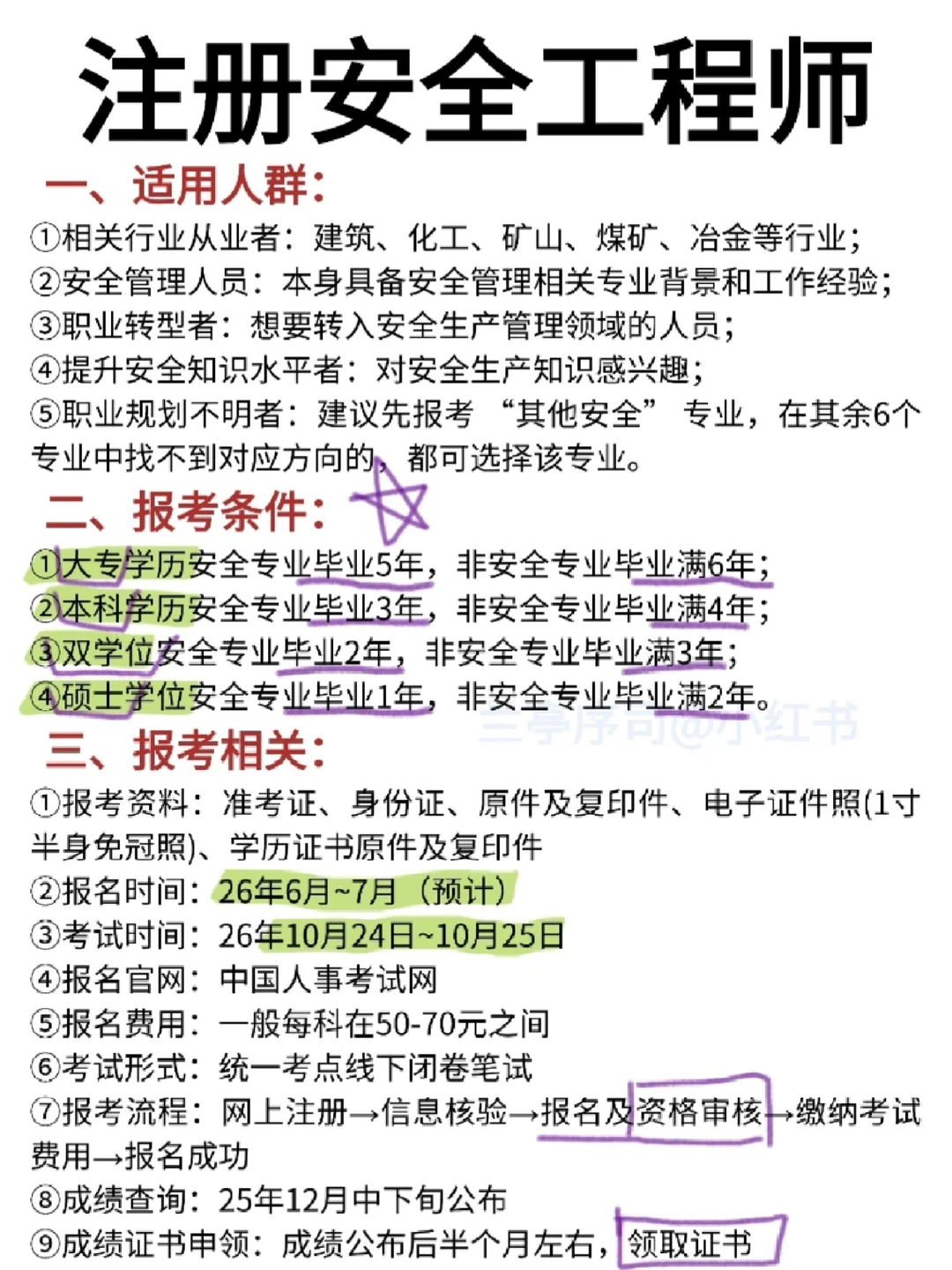 中级安全工程师报考条件