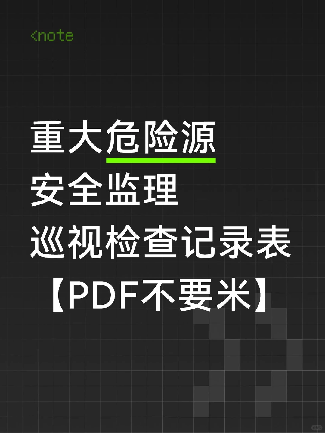 重大危险源，安全监理巡视检查记录表PDF