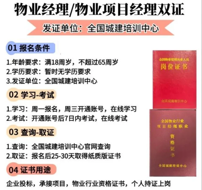 物业经理证书报考流程终于有人说明白了