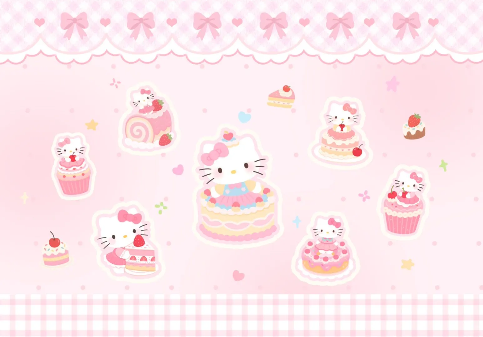 hellokitty🍰粉雾甜点札记·平板壁纸