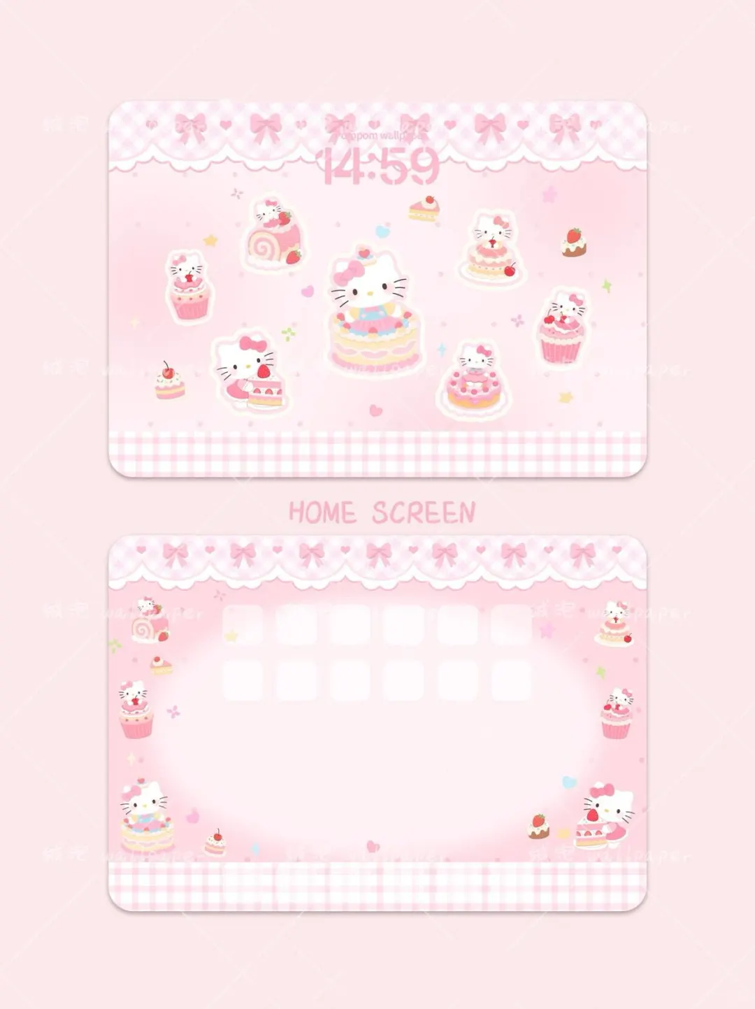 hellokitty🍰粉雾甜点札记·平板壁纸