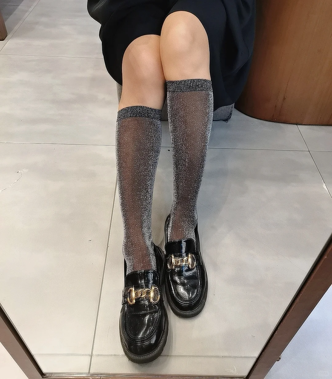 Tabio金葱膝下袜