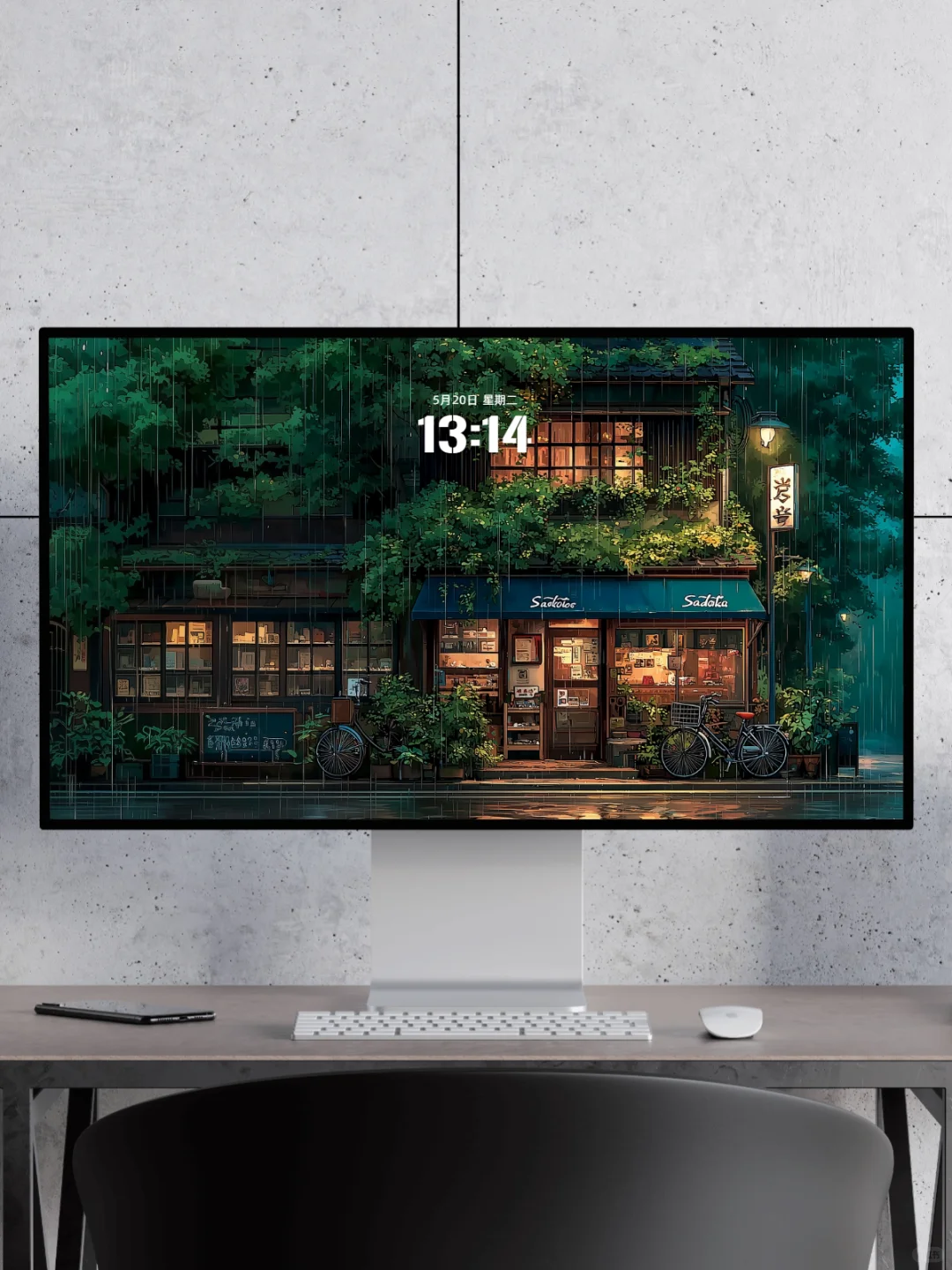 治愈插画壁纸｜雨天咖啡店🌧️