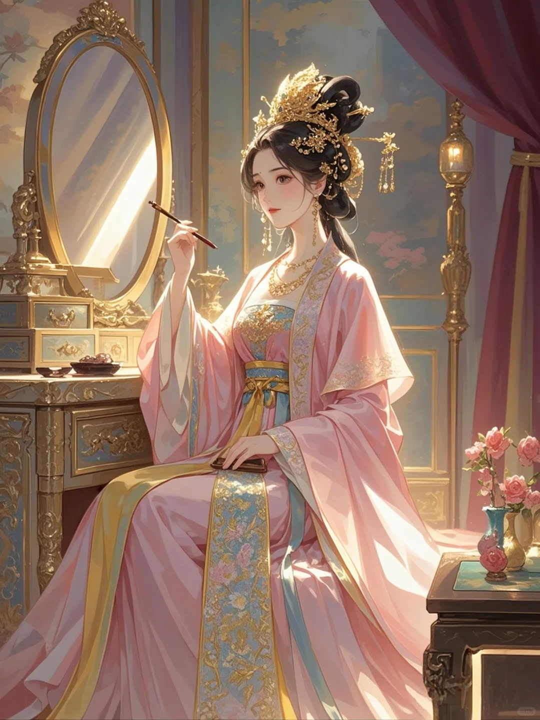 须臾日射燕脂颊，一朵红酥旋欲融