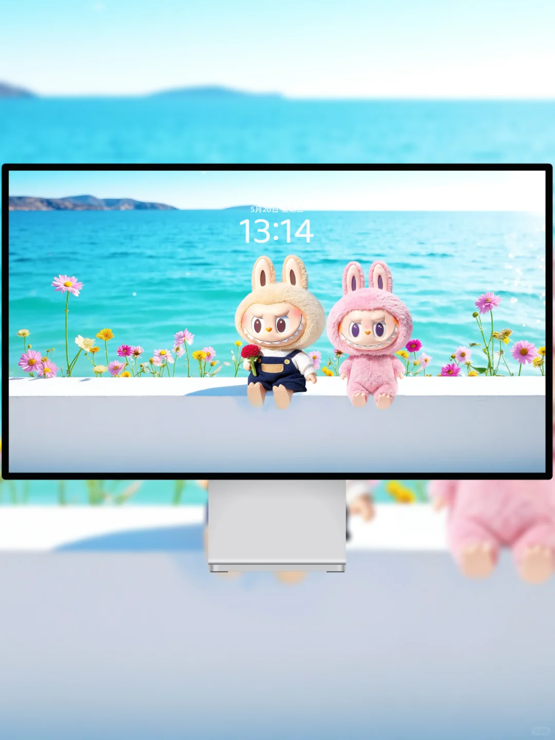 🌸Labubu的海边闲情 |拉布布壁纸