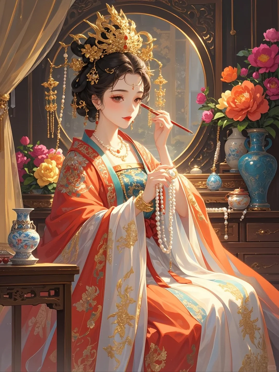 须臾日射燕脂颊，一朵红酥旋欲融