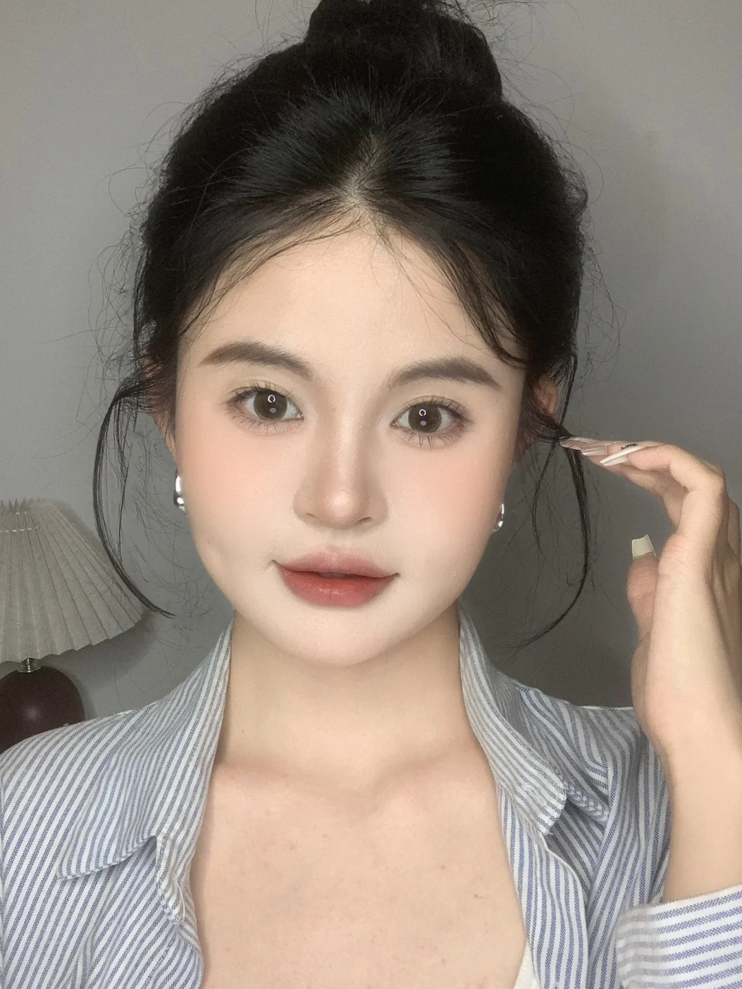 😭方圆脸快试试淡颜小白花妆容！日常又简单