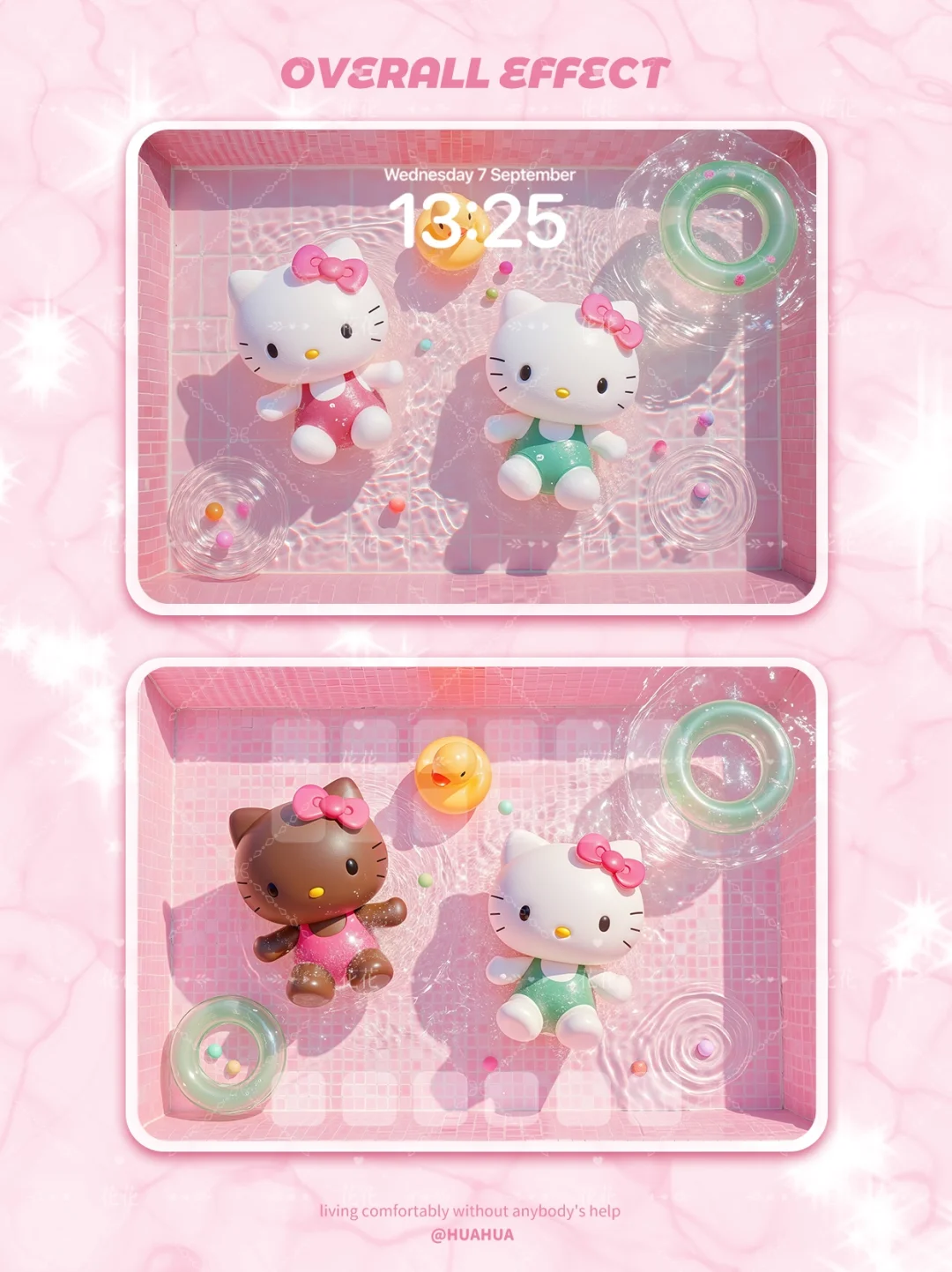 373丨黑白皮kt·粉色泳池派💗丨平板壁纸