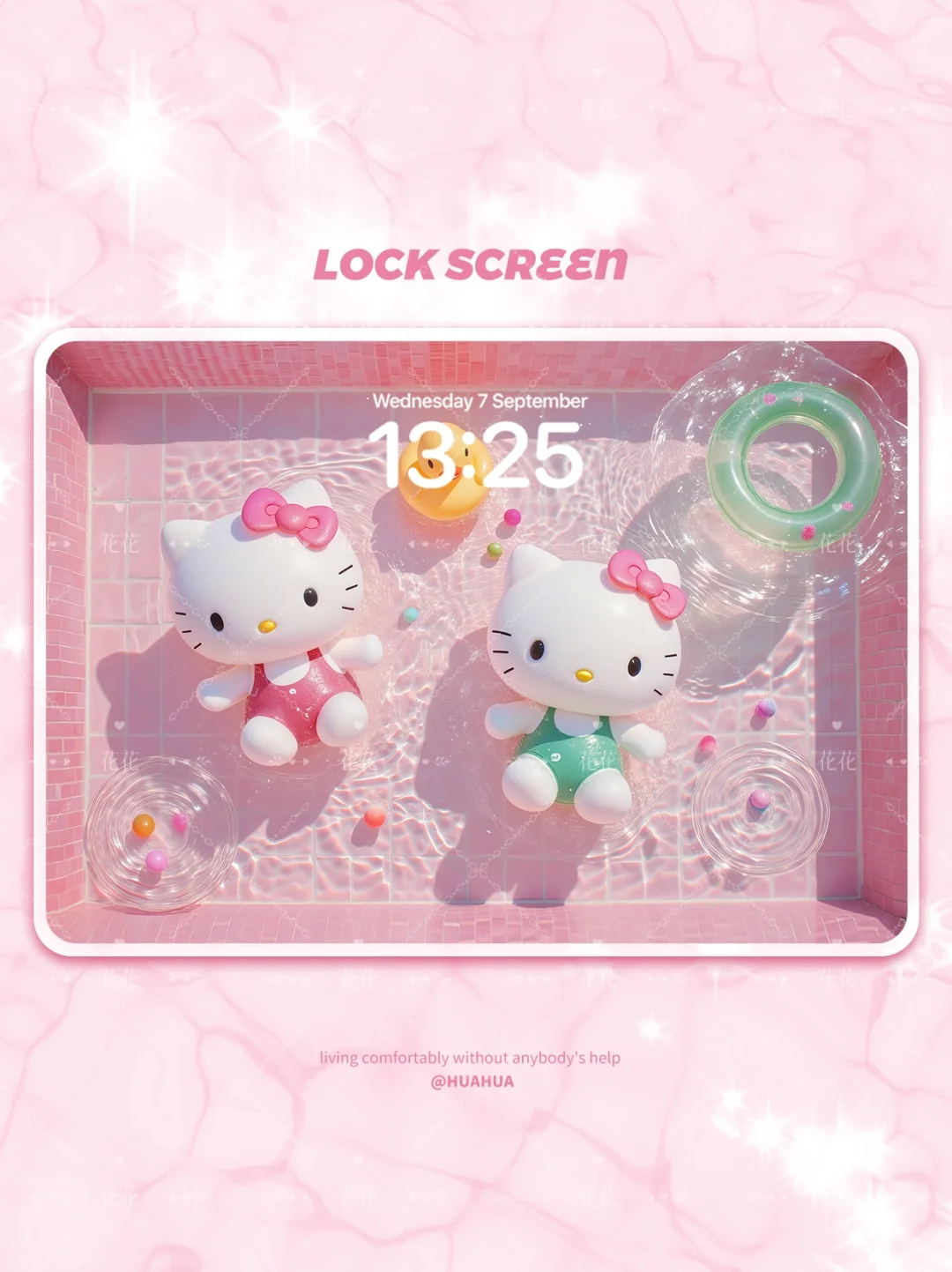 373丨黑白皮kt·粉色泳池派💗丨平板壁纸