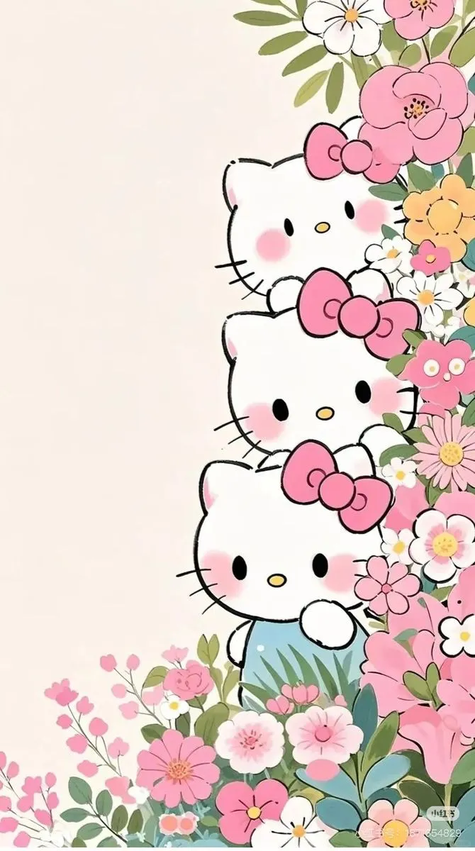 大屏才能装得下这组超温柔花花Kitty🌼