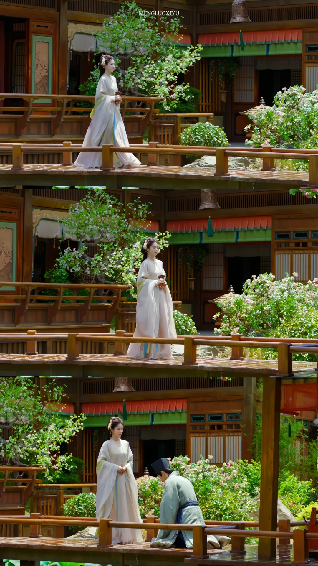 临江仙｜花如月浅米色纱裙妆造
