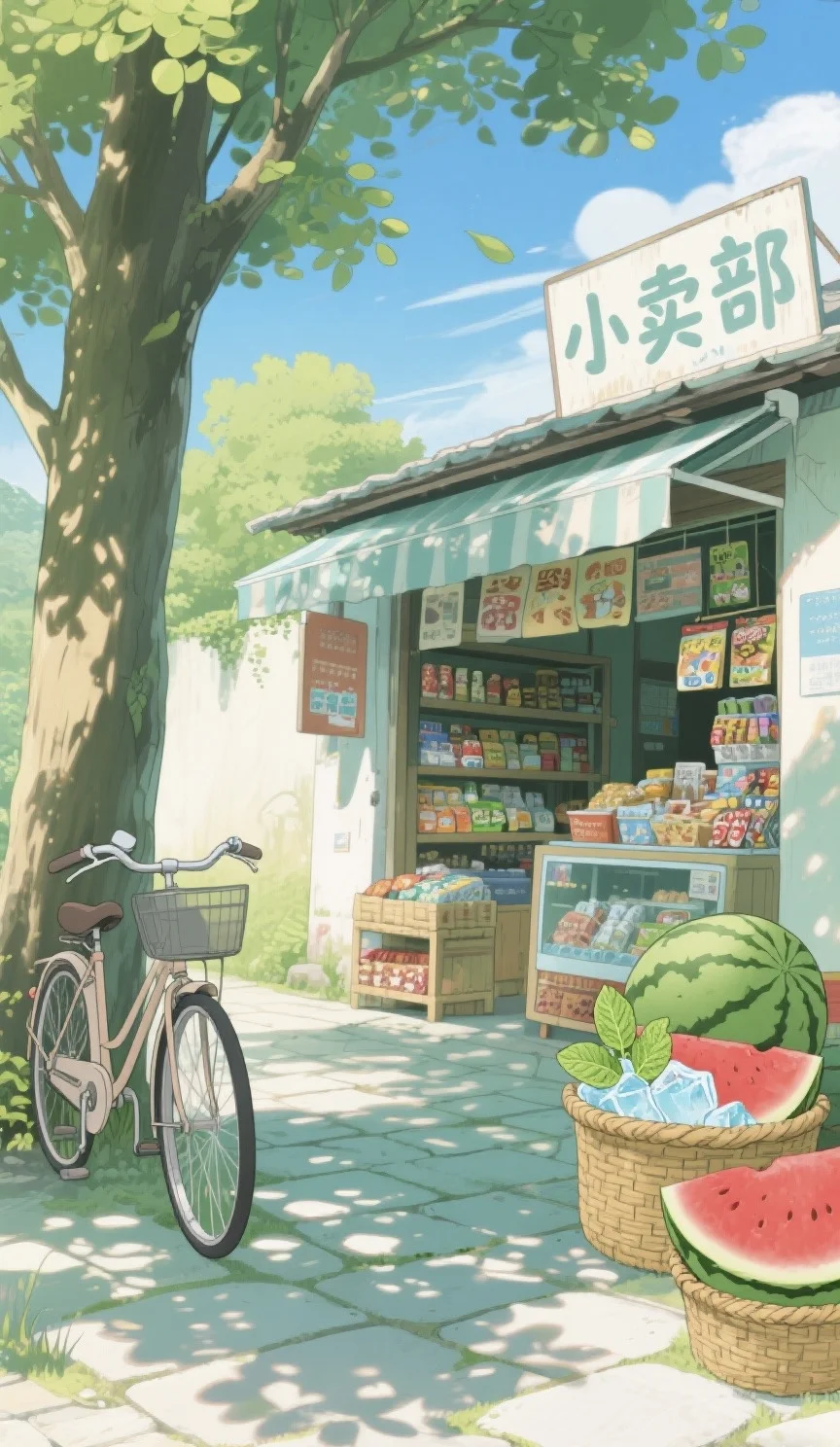 治愈插画🍉躺着打盹的夏天