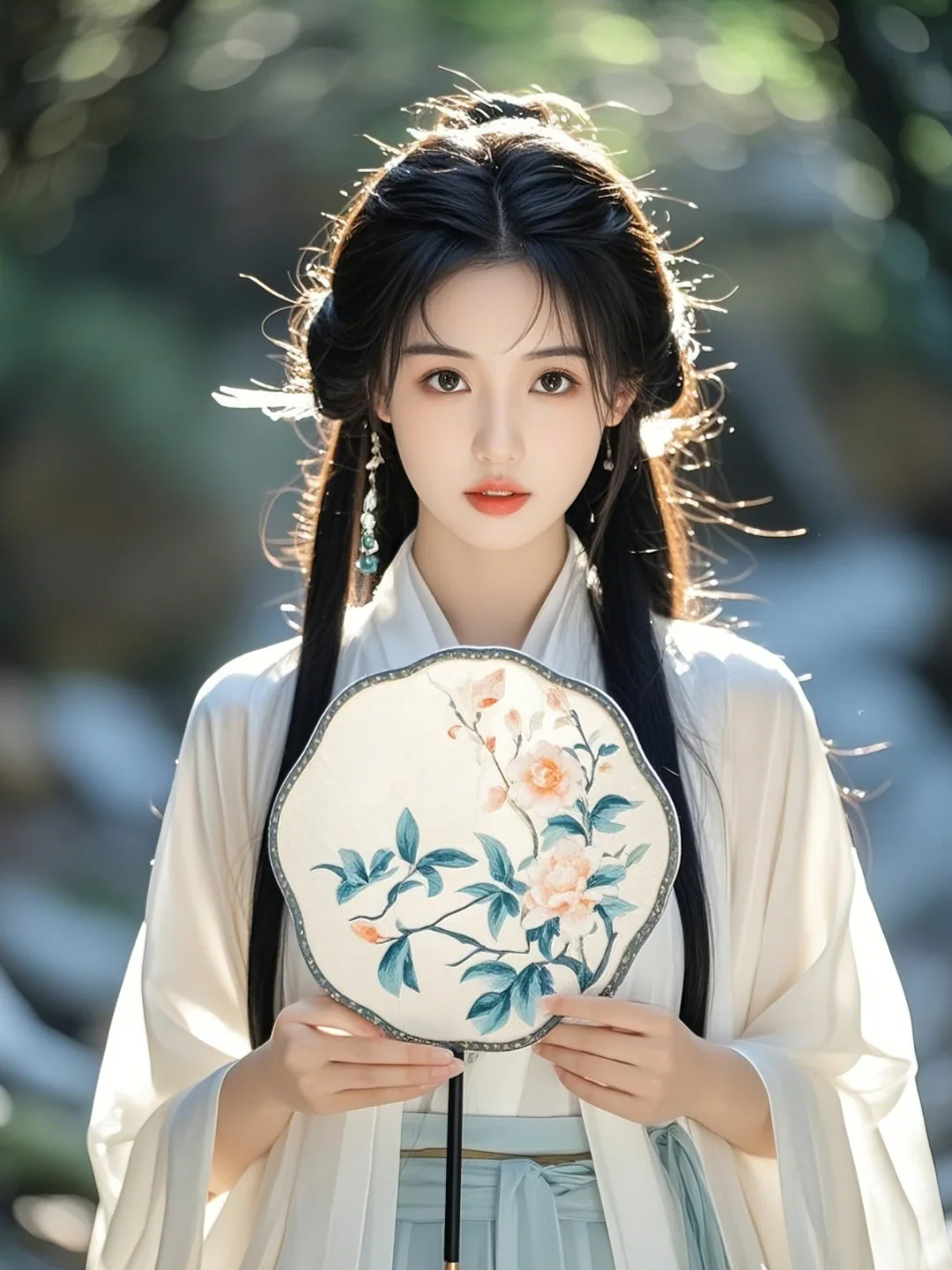 气质范:白衣执扇,清冷古风美人惊艳来袭✨