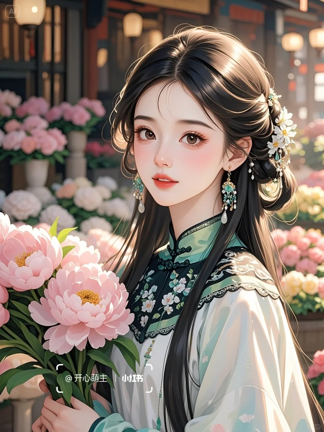 古风🌸明制汉服花市少女