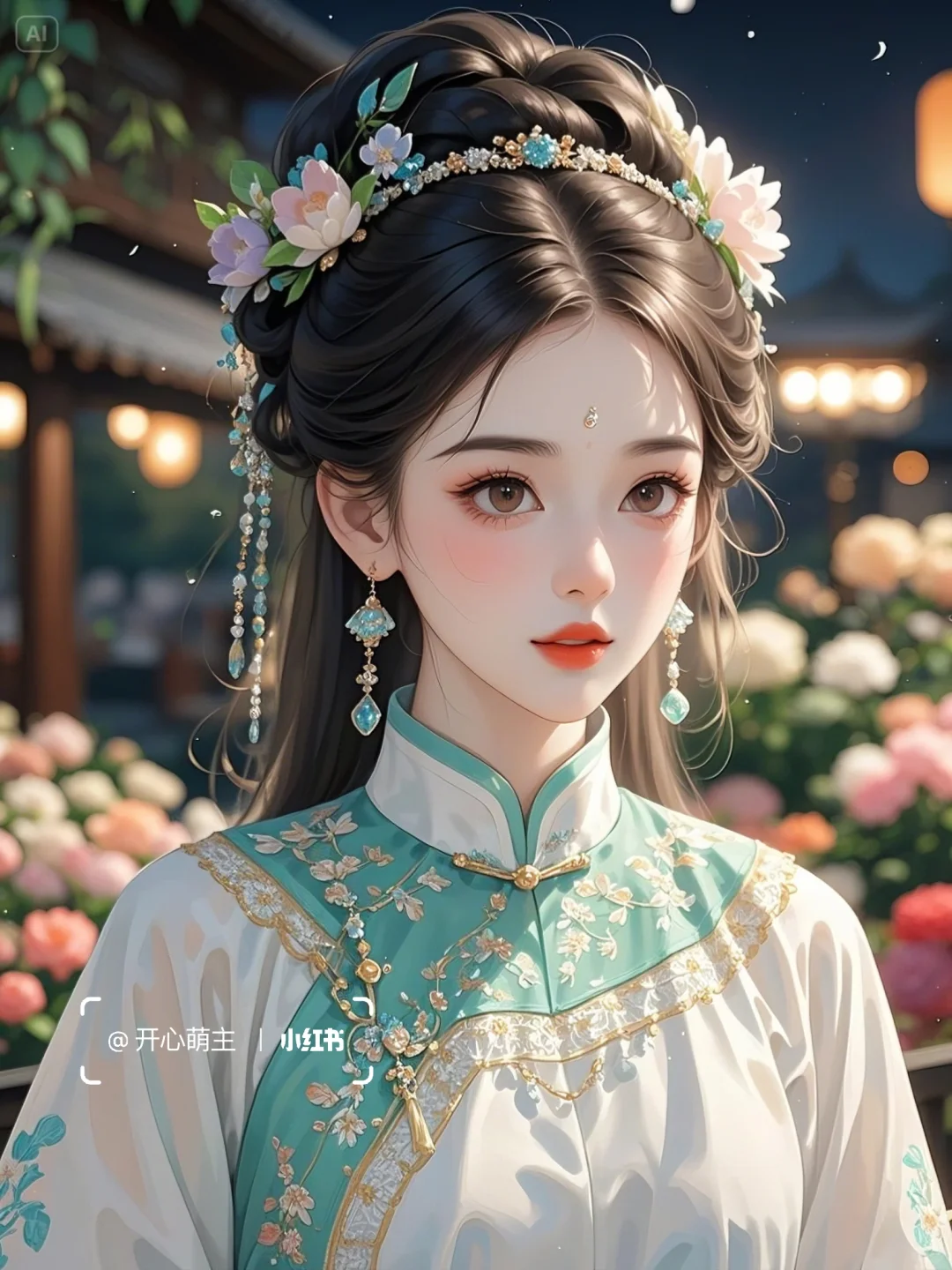 古风🌸明制汉服花市少女