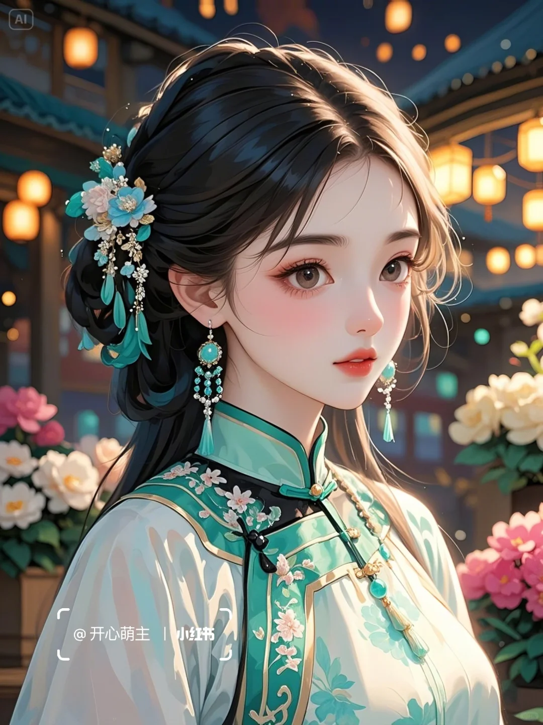 古风🌸明制汉服花市少女