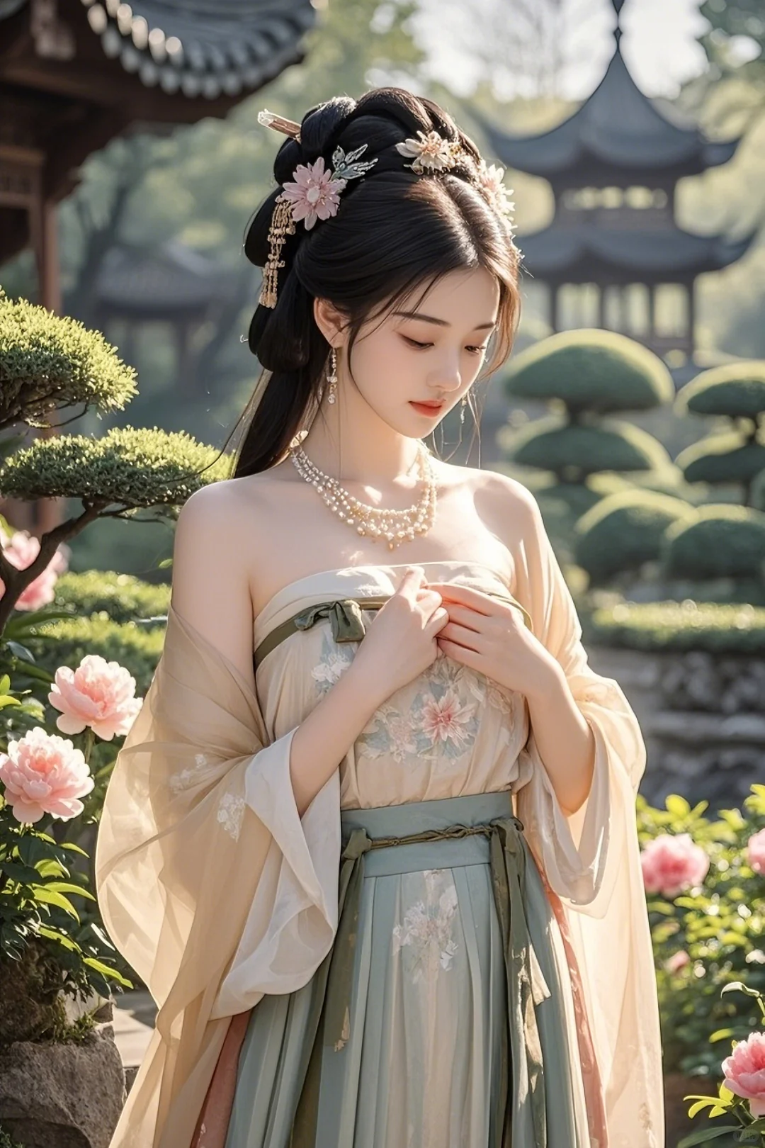 古装美女，闭月羞花！