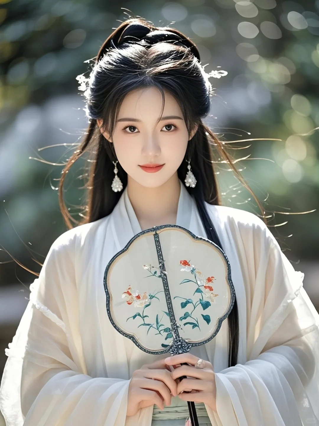气质范:白衣执扇,清冷古风美人惊艳来袭✨