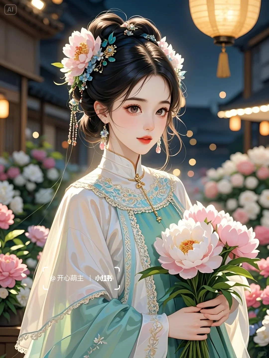 古风🌸明制汉服花市少女