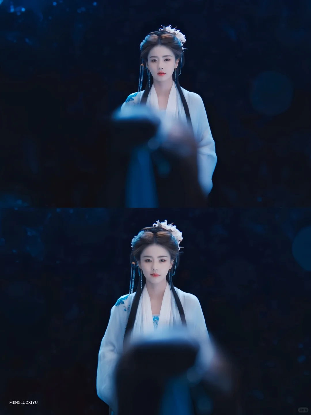 临江仙｜花如月浅紫色中袖棉麻衫妆造