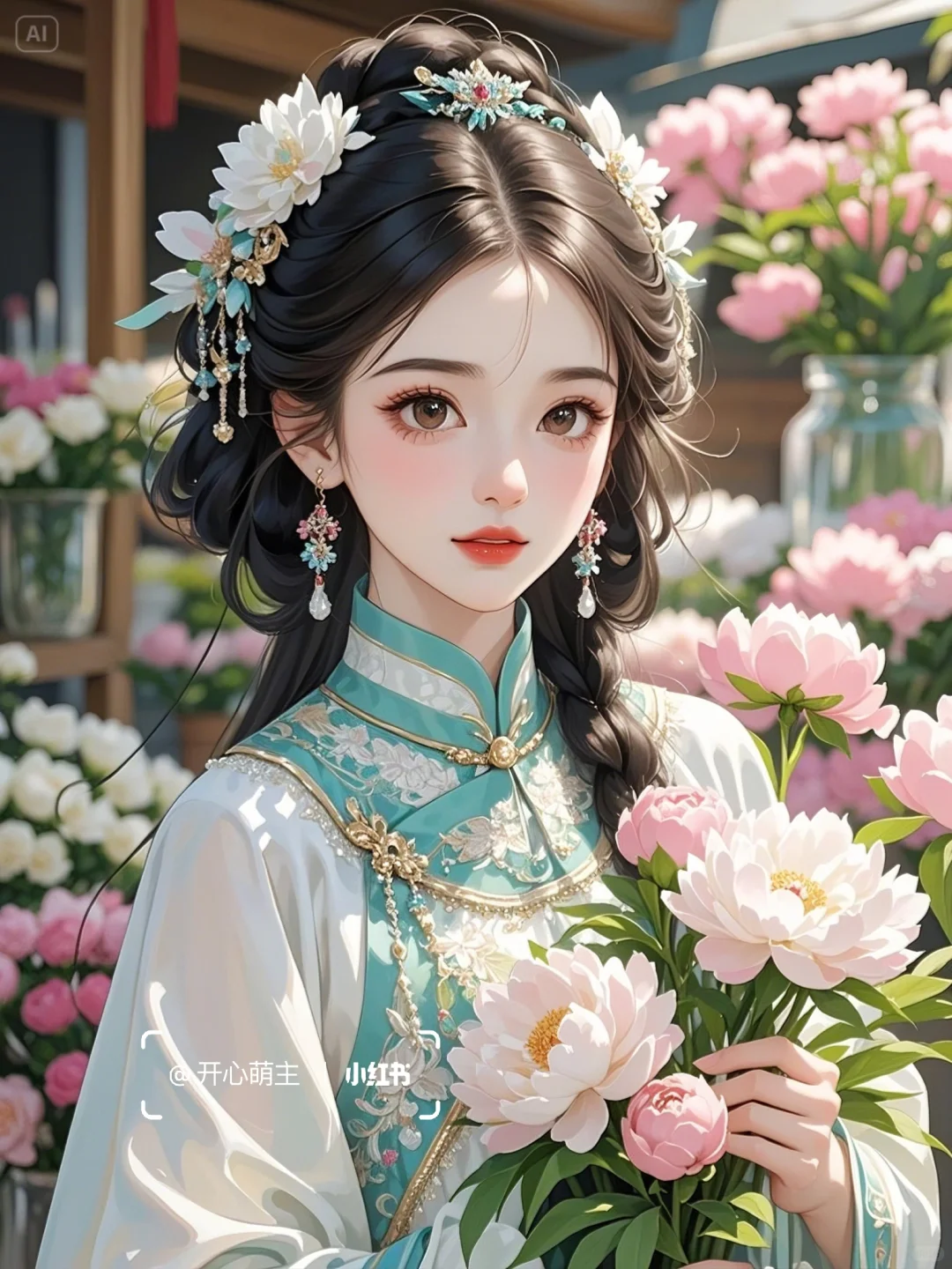 古风🌸明制汉服花市少女