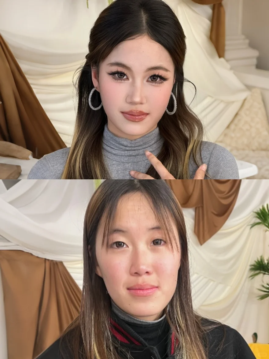 真的改变了很多！原来妆前妆后差这么多