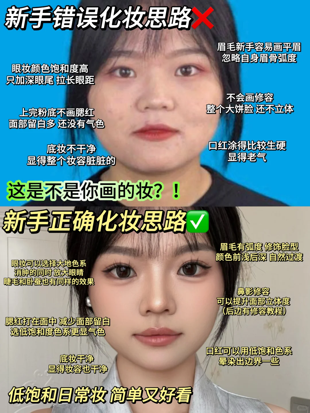 圆脸塌鼻梁一定要学！完全可以很美！！