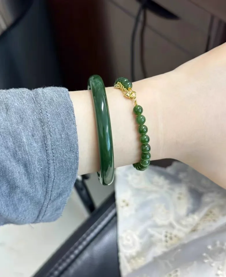 🌿天然和田玉手镯，美到心动✨