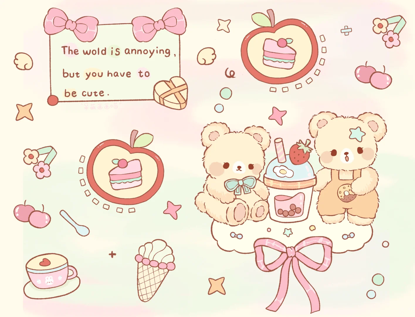 第一期加更：原创小动物平板壁纸