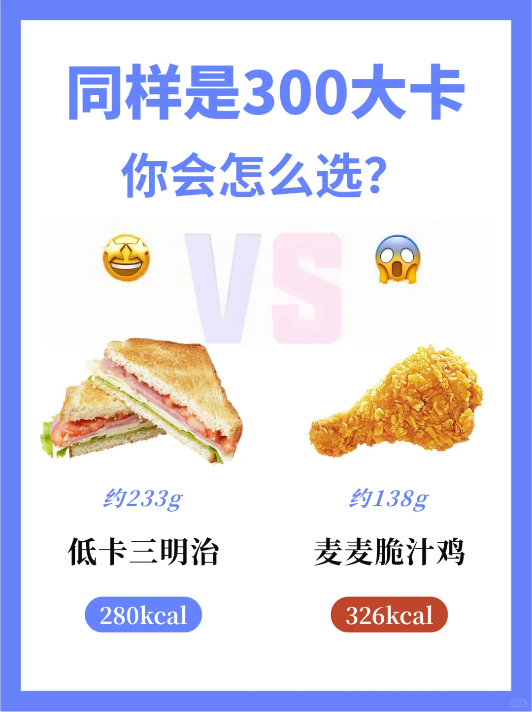 热量PK|都是300大卡！减脂你选择哪个？