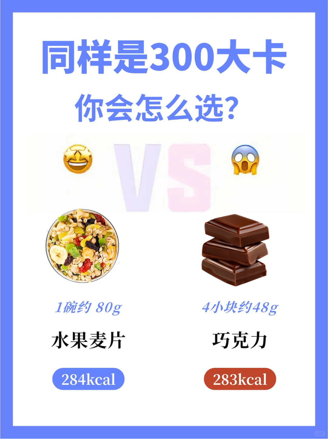 热量PK|都是300大卡！减脂你选择哪个？