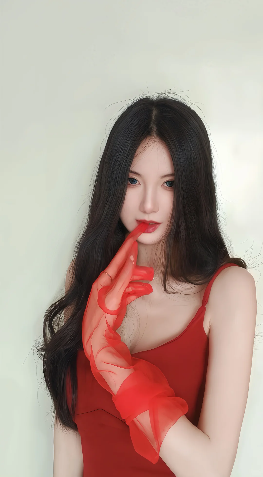 黑发红唇