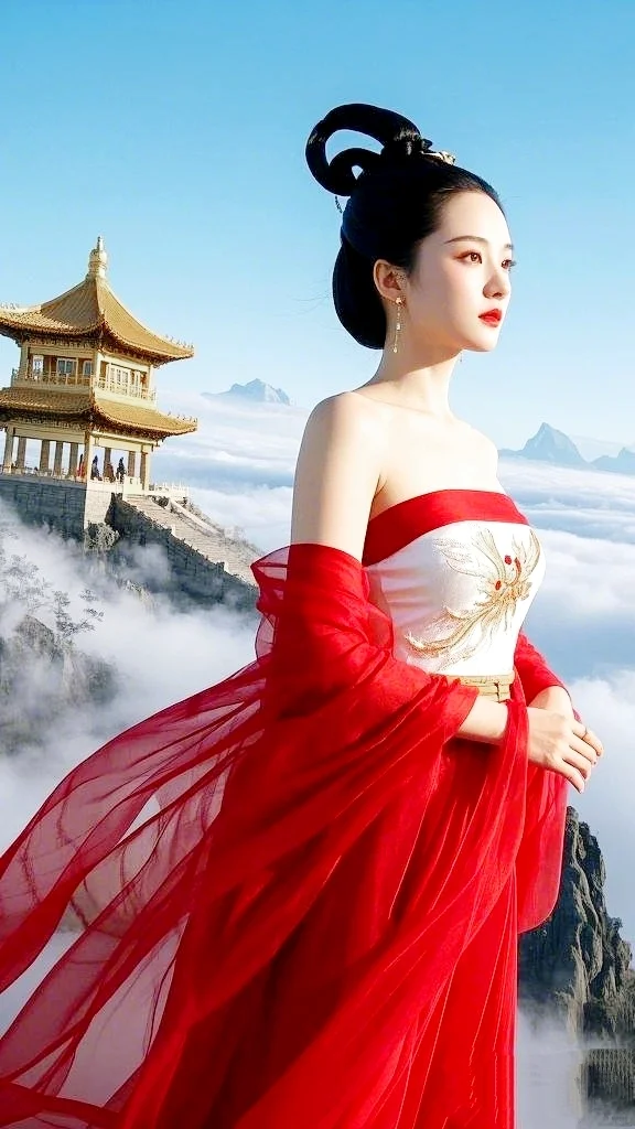 古典之美 | 红衣仙女与仙境楼阁