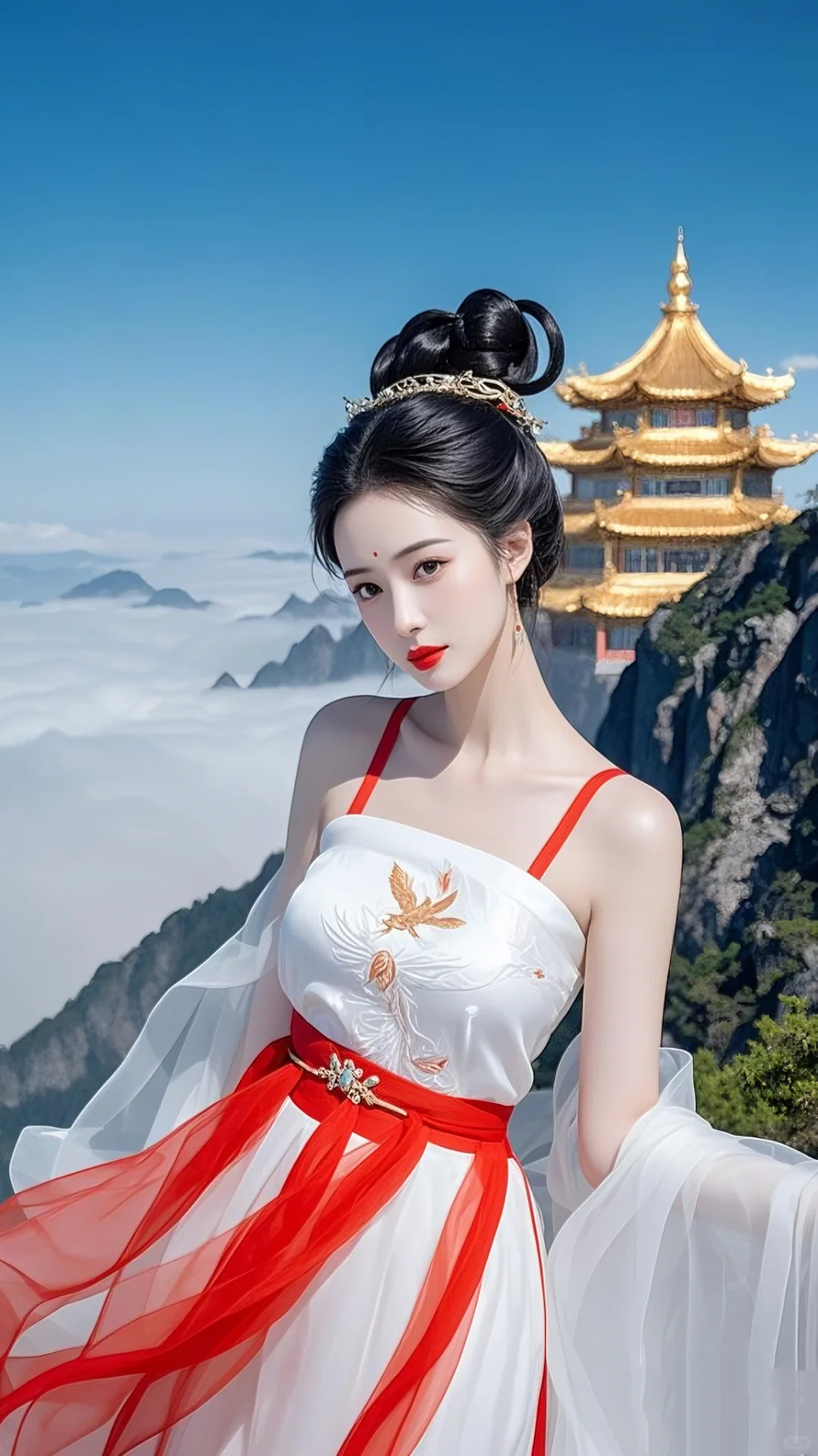 古典之美 | 红衣仙女与仙境楼阁