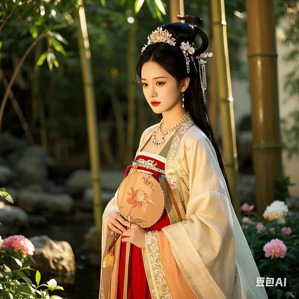 豆包生成的古装美女图片
