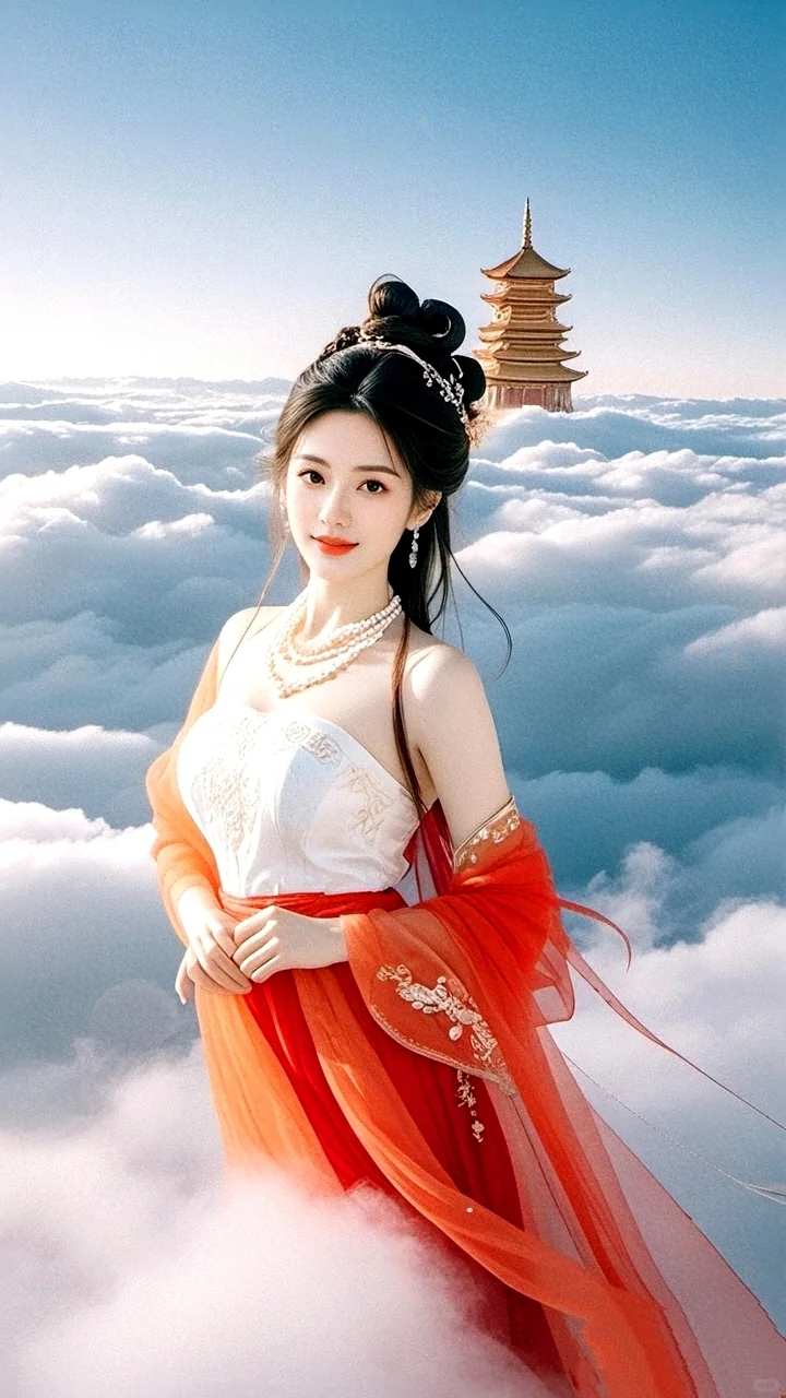 古典之美 | 红衣仙女与仙境楼阁